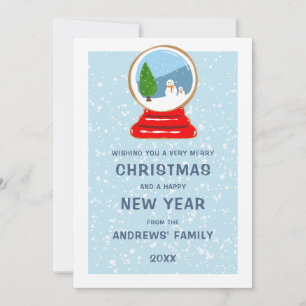 Cartes Pour Fêtes Annuelles Globe des neiges de Snowman Illustration de Noël