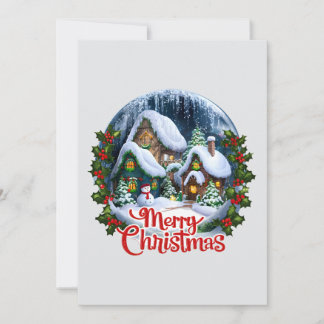 Cartes Pour Fêtes Annuelles Globe des neiges du village d'hiver