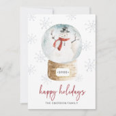 Cartes Pour Fêtes Annuelles Globe des neiges heureux (Devant)