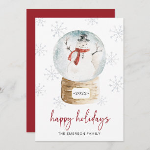 Cartes Pour Fêtes Annuelles Globe des neiges heureux
