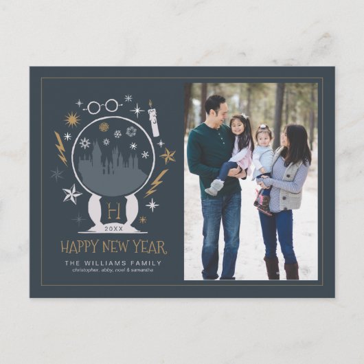 Cartes Pour Fêtes Annuelles Globe des neiges HOGWARTS™ - Bonne année - Photo (Devant)