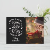 Cartes Pour Fêtes Annuelles Gloire À /Citation De Noël/Carte À 2 Côtés / Noir (Debout devant)