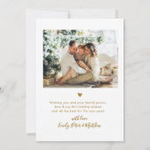 Cartes Pour Fêtes Annuelles Gloire à Dieu Écriture Dorée Élégante 2 Photo Noël (Dos)