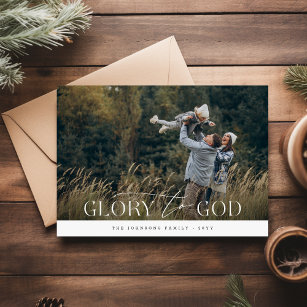 Cartes Pour Fêtes Annuelles Gloire à Dieu Famille chrétienne religieuse Noël