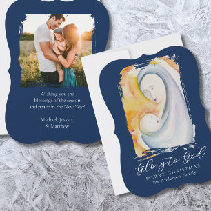 Cartes Pour Fêtes Annuelles Gloire à Dieu Madonna et Enfant Religieux
