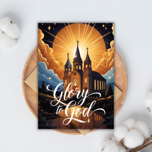 Cartes Pour Fêtes Annuelles Gloire À Dieu Religieuse Nuit Sainte Joyeux Noël