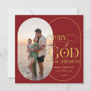 Cartes Pour Fêtes Annuelles Gloire à Dieu Religieux 2 Script Photo Chrétien