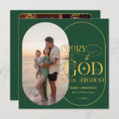 Cartes Pour Fêtes Annuelles Gloire à Dieu Religieux 2 Script photo Christian (Devant / Derrière)
