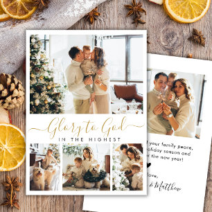 Cartes Pour Fêtes Annuelles Gloire à Dieu Religieux 4 Collage de photos Noël