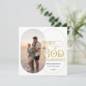 Cartes Pour Fêtes Annuelles Gloire à Dieu Religieux Chrétien 2 Script photo (Debout devant)
