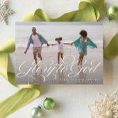 Cartes Pour Fêtes Annuelles Gloire à Dieu religieux une photo élégant Noël