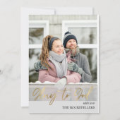 Cartes Pour Fêtes Annuelles Gloire à Dieu Script Christmas Mustard Plaid Photo (Devant)