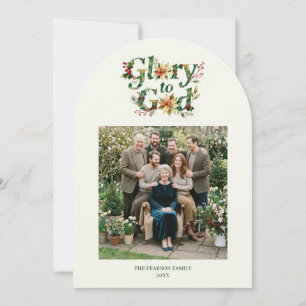 Cartes Pour Fêtes Annuelles Gloire botanique à Dieu Famille Photo Vacances TMF
