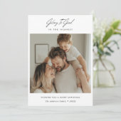 Cartes Pour Fêtes Annuelles Gloire Minime De Script À Dieu Photo Saint Noël (Debout devant)