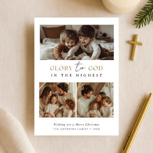 Cartes Pour Fêtes Annuelles Gloire Religieuse À Dieu Saint Noël Photo Or