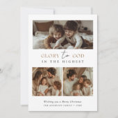 Cartes Pour Fêtes Annuelles Gloire Religieuse À Dieu Saint Noël Photo Or (Devant)