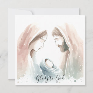 Cartes Pour Fêtes Annuelles Gloire Religieuse Élégante à Dieu Noël Chrétien