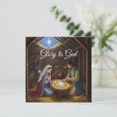 Cartes Pour Fêtes Annuelles Glorieuse Élégance Religieuse à Dieu Noël Chrétien (Debout devant)