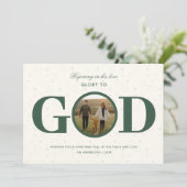 Cartes Pour Fêtes Annuelles Glory to God Religious Family Photo Christmas (Debout devant)
