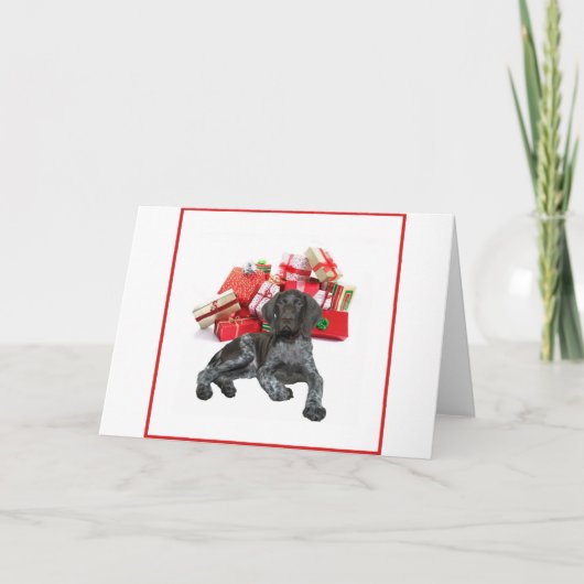 Cartes Pour Fêtes Annuelles Glossy Grizzly Christmas Pointer (Devant)