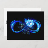 Cartes Pour Fêtes Annuelles Glowing infinity with blue rose (Devant / Derrière)