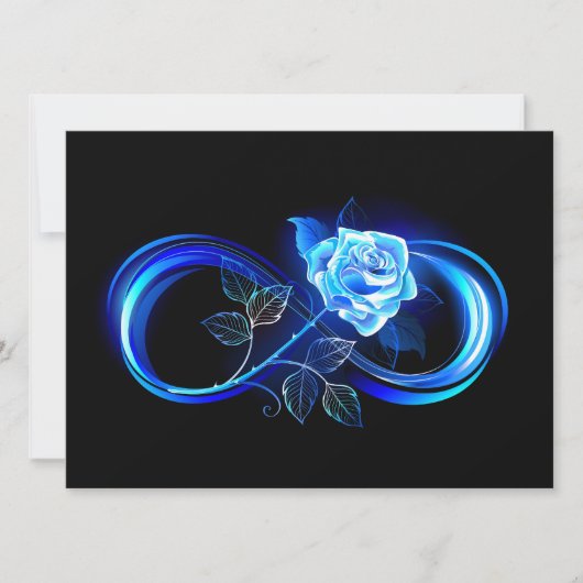 Cartes Pour Fêtes Annuelles Glowing infinity with blue rose (Devant)