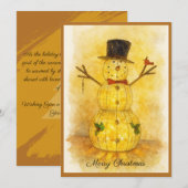 Cartes Pour Fêtes Annuelles Glowing Snowman (Devant / Derrière)