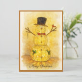 Cartes Pour Fêtes Annuelles Glowing Snowman (Debout devant)