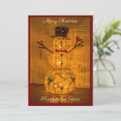 Cartes Pour Fêtes Annuelles Glowing Snowman Holiday Card (Debout devant)