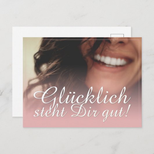 Cartes Pour Fêtes Annuelles Glücklich steht Dir intestin ! - Rosé (Devant / Derrière)