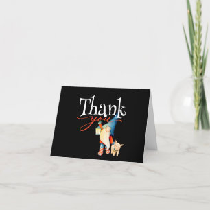 Cartes Pour Fêtes Annuelles Gnome adorable avec lanterne Merci