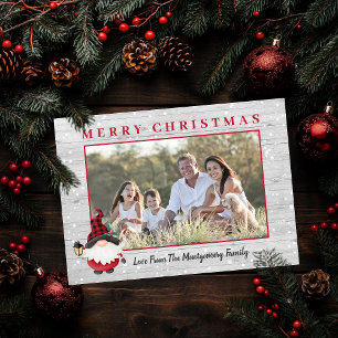 Cartes Pour Fêtes Annuelles Gnome Bûcheron Rustique Noël Photo Personnalisée