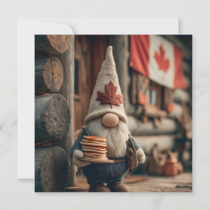 Cartes Pour Fêtes Annuelles Gnome canadienne mignonne avec des crêpes