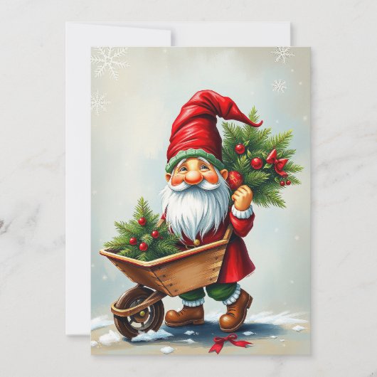 Cartes Pour Fêtes Annuelles Gnome Contemporain Non Photo - Élégant Simple Mign (Devant)