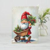 Cartes Pour Fêtes Annuelles Gnome Contemporain Non Photo - Élégant Simple Mign (Debout devant)