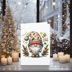 Cartes Pour Fêtes Annuelles Gnome de Fêtes Joyeuses et Fantaisistes