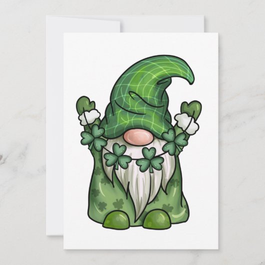 Cartes Pour Fêtes Annuelles Gnome de la Saint-Patrick (Devant)
