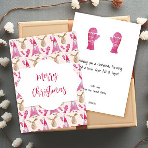 Cartes Pour Fêtes Annuelles Gnome De Noël Et Rindeer Avec Gants