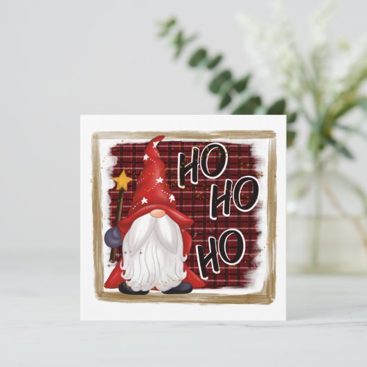 Cartes Pour Fêtes Annuelles gnome de Noël festif ajouter un sentiment (Debout devant)