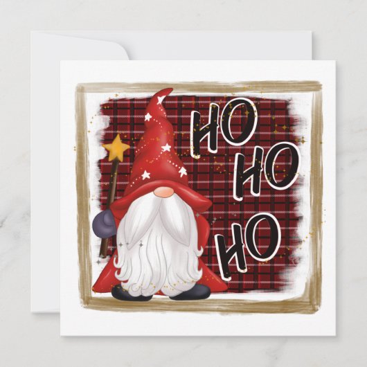 Cartes Pour Fêtes Annuelles gnome de Noël festif ajouter un sentiment (Devant)