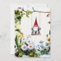 Gnome de printemps vintage se balançant sur une ai