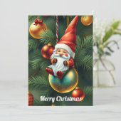 Cartes Pour Fêtes Annuelles Gnome Drôle Branché Fantaisiste Fantastique Sans P (Debout devant)