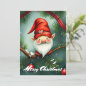 Cartes Pour Fêtes Annuelles Gnome Drôle Branché Fantaisiste Fantastique Sans P (Debout devant)