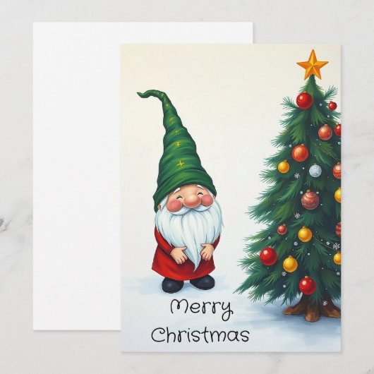 Cartes Pour Fêtes Annuelles Gnome Drôle Tendance Fantaisie Capricieux Pas de P (Devant / Derrière)