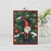 Cartes Pour Fêtes Annuelles Gnome Drôle Tendance Fantaisiste Fantastique Sans  (Debout devant)