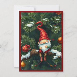 Cartes Pour Fêtes Annuelles Gnome Drôle Tendance Fantaisiste Fantastique Sans
