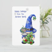 Cartes Pour Fêtes Annuelles Gnome du Christ bleu (Debout devant)