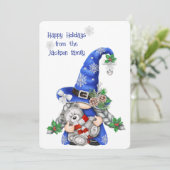 Cartes Pour Fêtes Annuelles Gnome du Christ bleu (Debout devant)