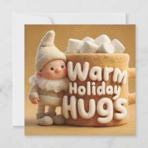 Cartes Pour Fêtes Annuelles Gnome en feutre adorable avec mug en forme de mars