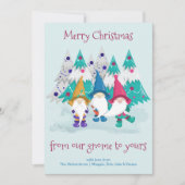 Cartes Pour Fêtes Annuelles Gnome et Arbres de Noël Funny Pun (Devant)